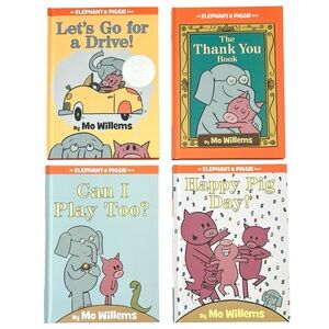 Elephant & Piggie Hardcover Children’s  Book Set of 4 By Mo Willems